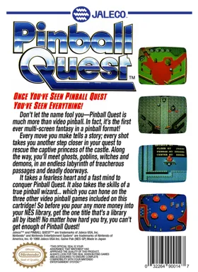 Pinball Quest (USA) box cover back